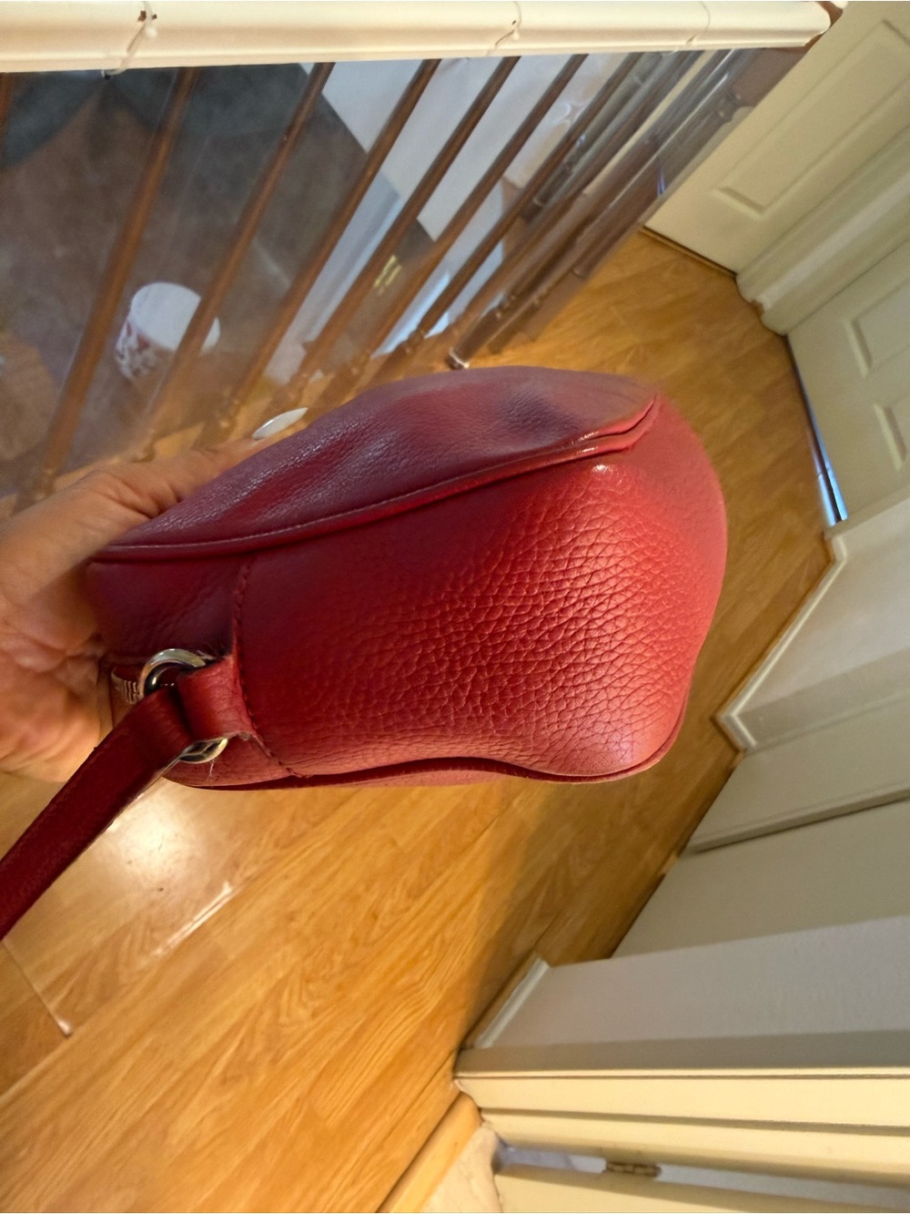 Gucci Red Pebbled Leather Crossbody with Tassel - Picture 9 of 12